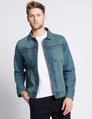 Denim Jacket with Contrast Hood & Sleeves